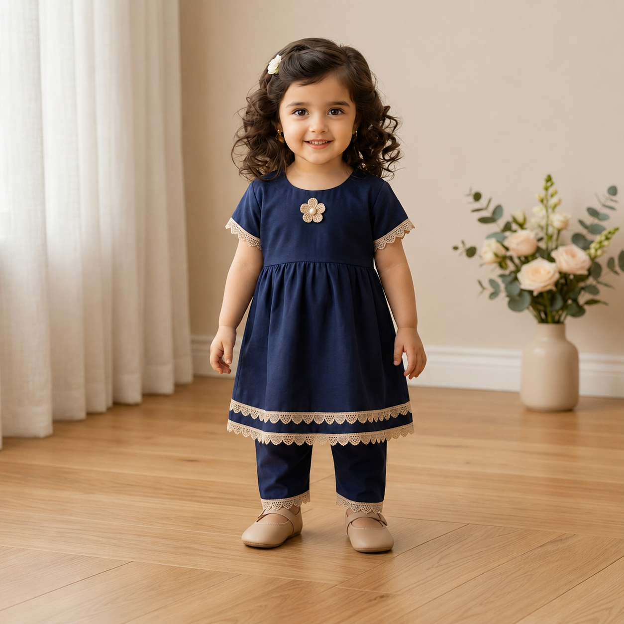 Girls 2 Piece Suit for 2–3 Years Kids – Cotton Kameez & Shalwar | Comfortable Casual & Party Wear