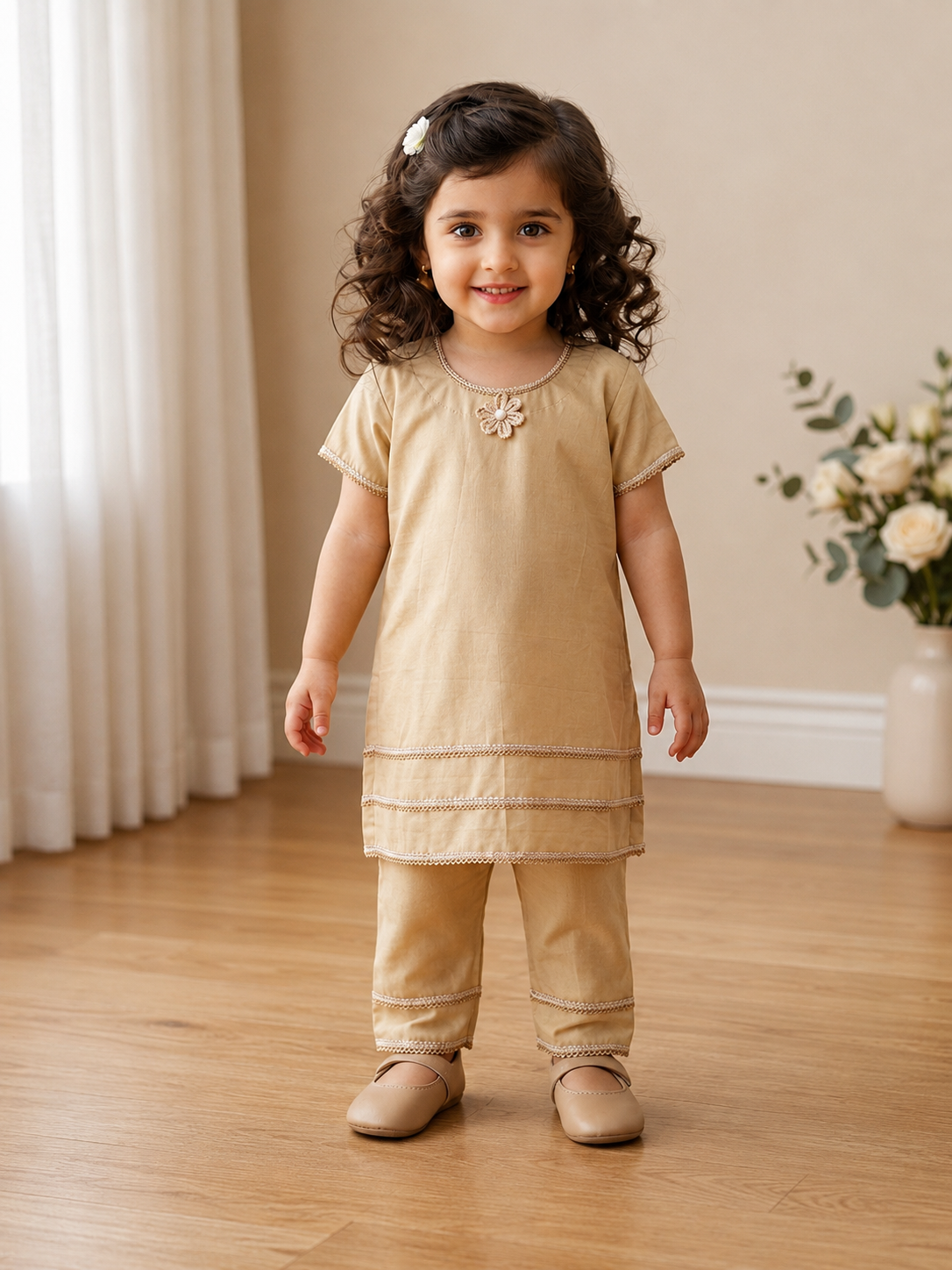 Girls 2 Piece Suit for 2–3 Years Kids – Cotton Kameez & Shalwar | Comfortable Casual & Party Wear